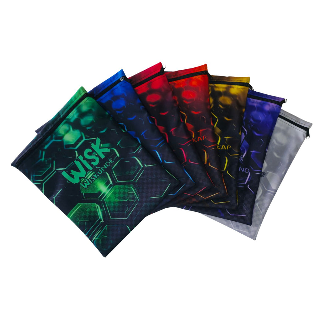 Set of 7 - Honeycomb Design Book Bag Set In Afrikaans