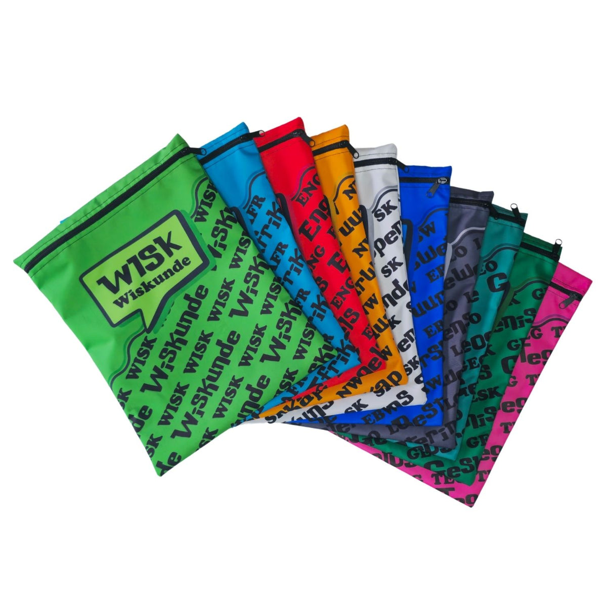 Set 0f 10 - Bubble Word Design Book Bag Set In Afrikaans
