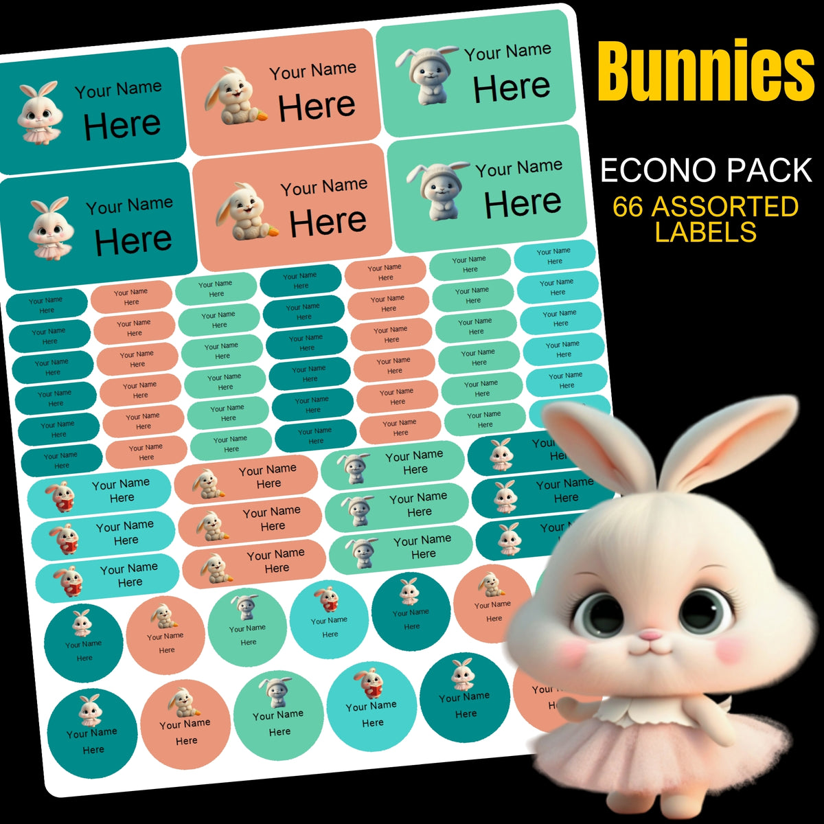 Bunnies Stationery Labels