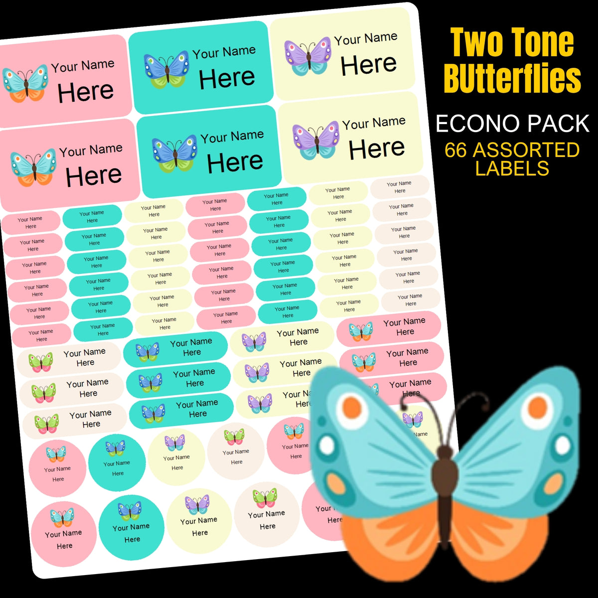 Butterlies Stationery Labels