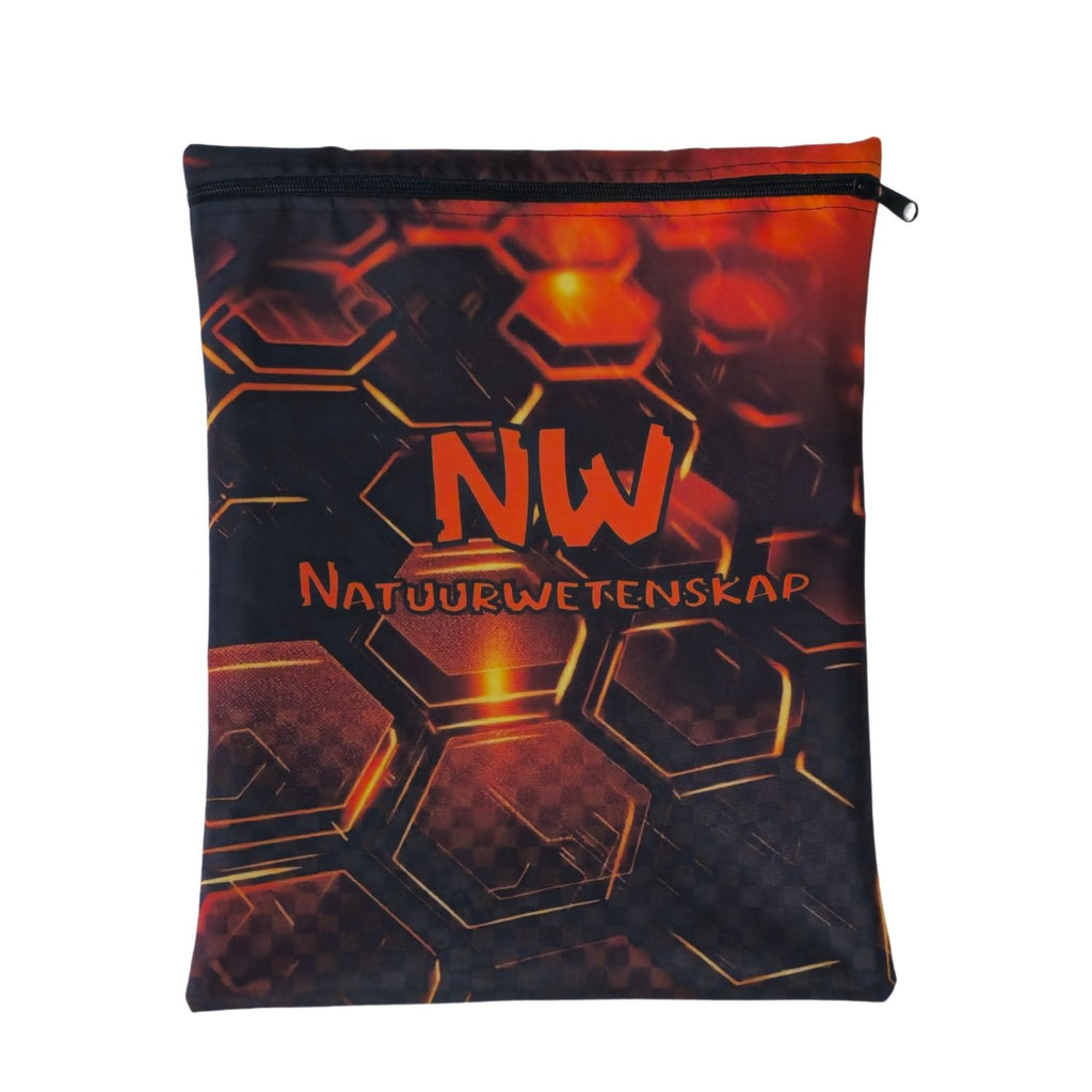 Set of 10 - Honeycomb Design Book Bags with subject names in Afrikaans