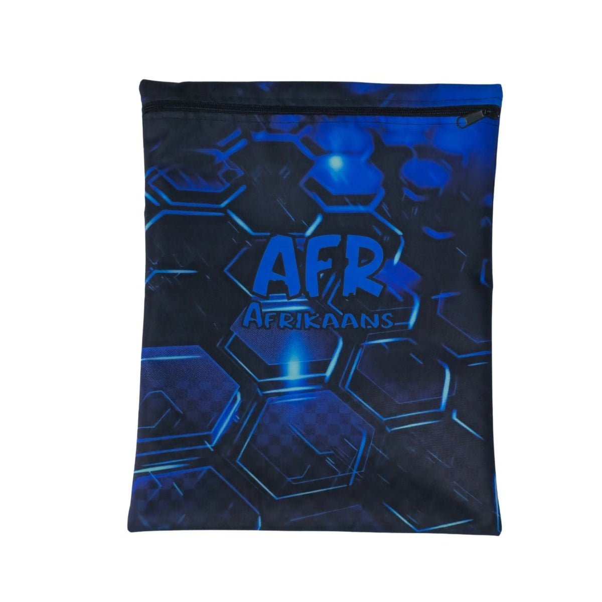 Set of 10 - Honeycomb Design Book Bags with subject names in Afrikaans