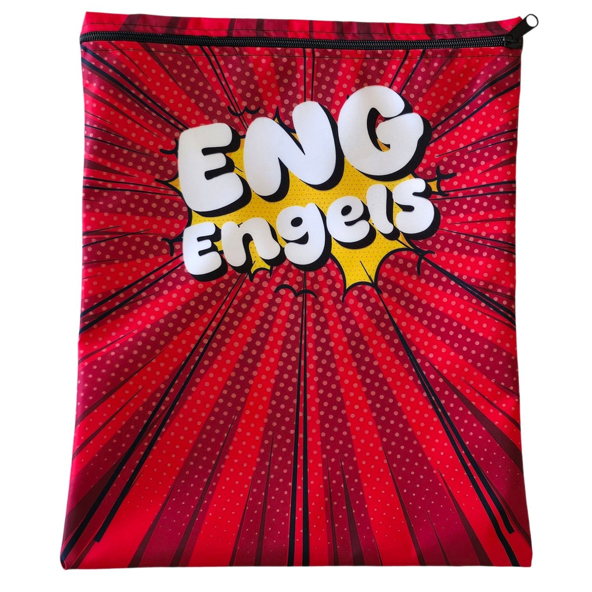 Set of 10 - Comic Design Book Bags with subject names in Afrikaans