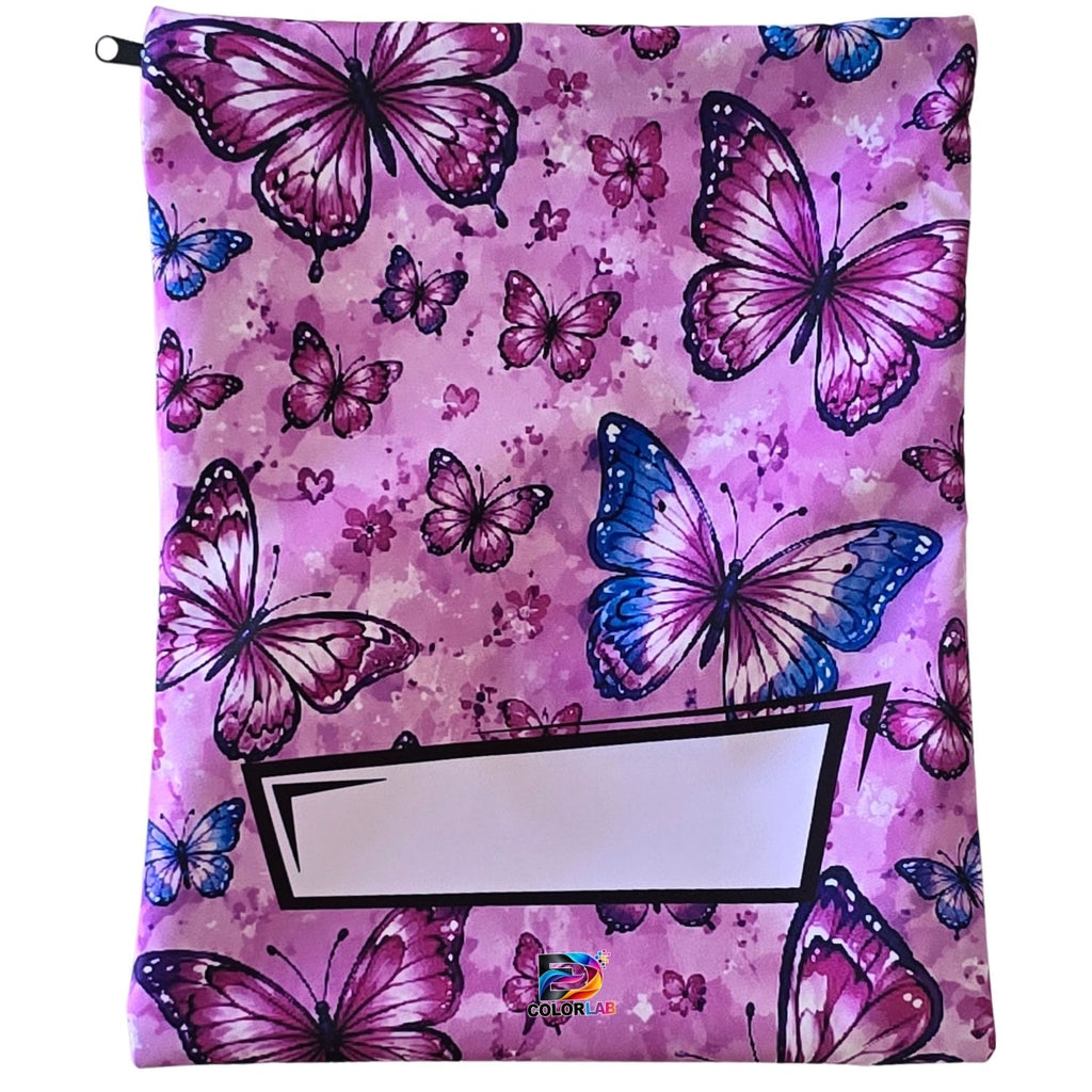 Set of 10 -  Heart and Flower Design Book Bags with subject names in English