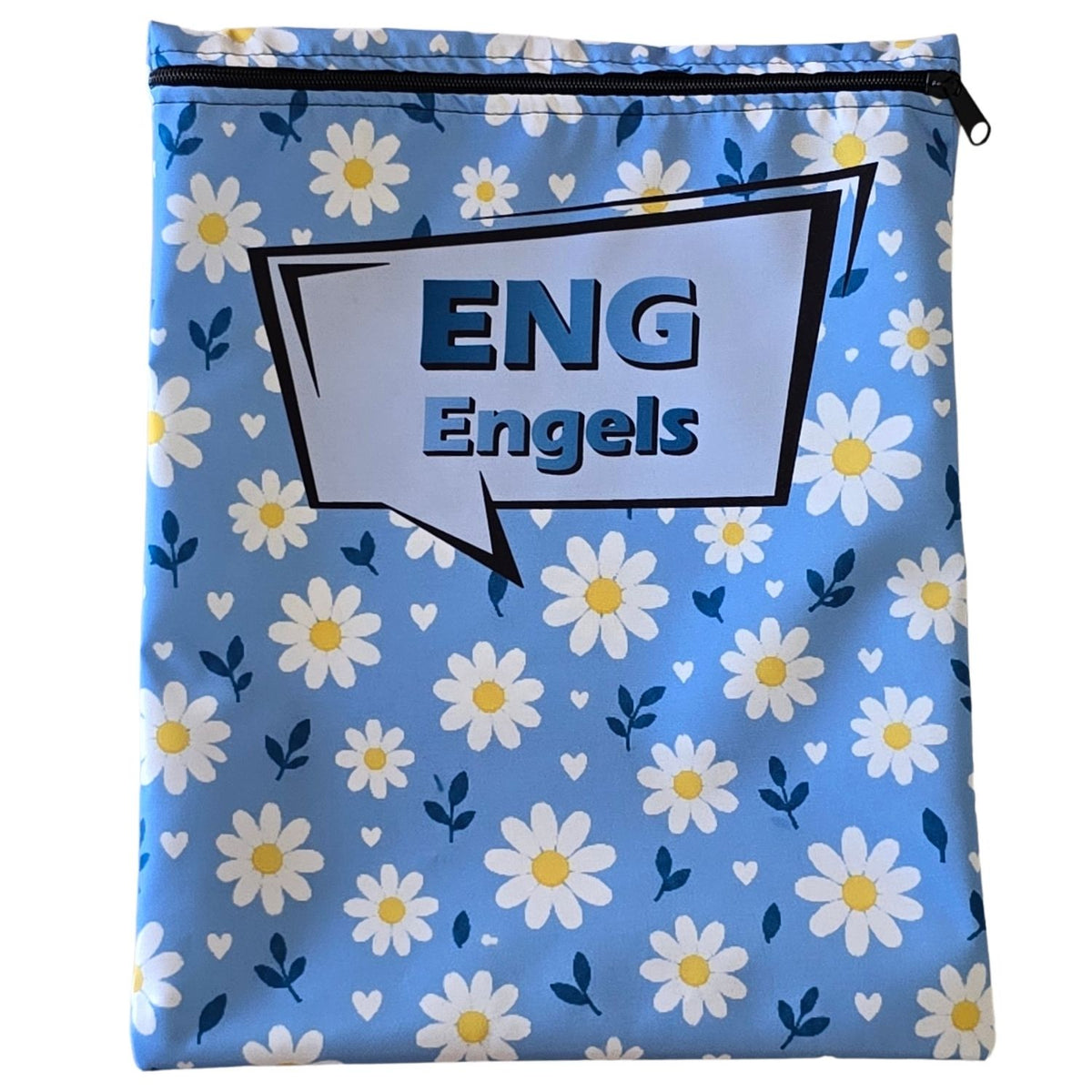 Set of 10 - Heart and Flowers Design Book Bags with subject names in Afrikaans