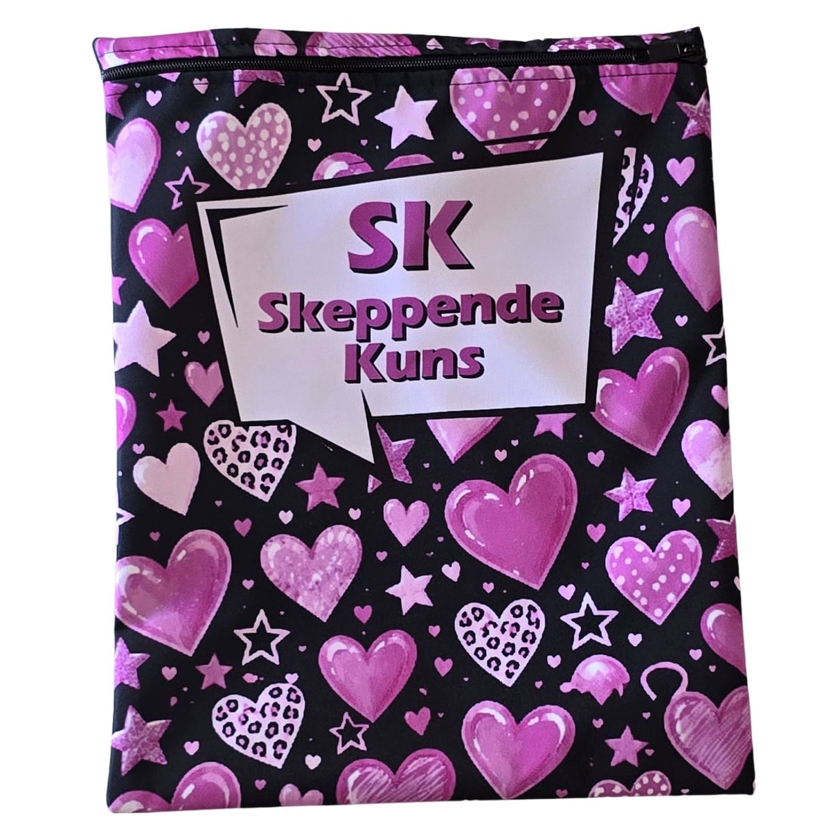 Set of 10 - Heart and Flowers Design Book Bags with subject names in Afrikaans