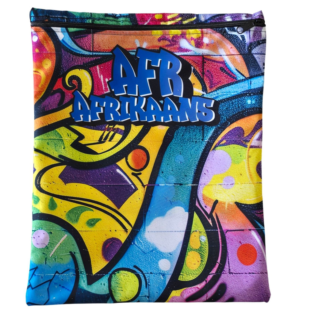 Set of 7 - Graffiti Design Book Bag Set with Subject Names In English