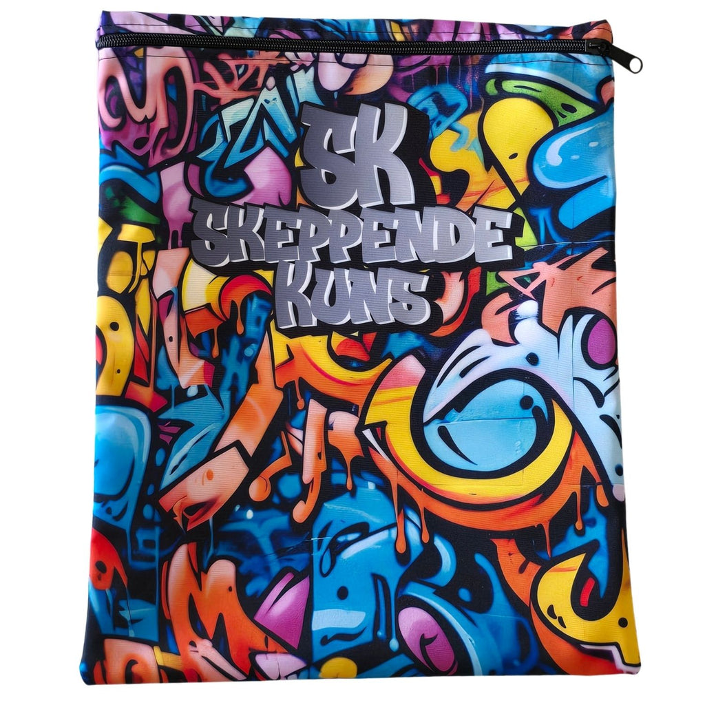 Set of 7 - Graffiti Design Book Bag Set with Subject Names In English