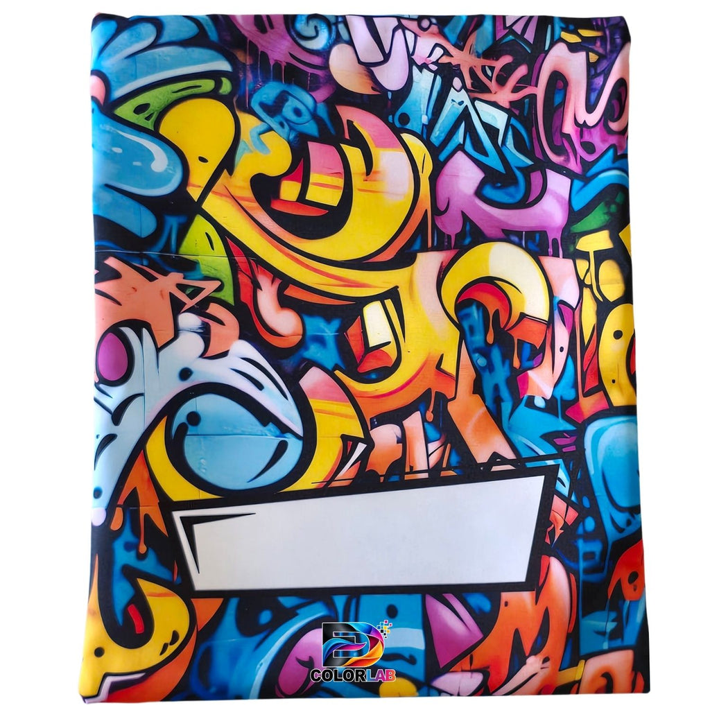 Set of 7 - Graffiti Design Book Bag Set with Subject Names In English