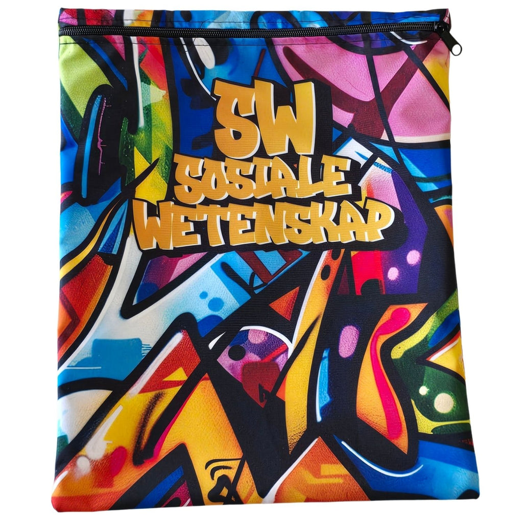Set of 7 - Graffiti Design Book Bag Set with Subject Names In English