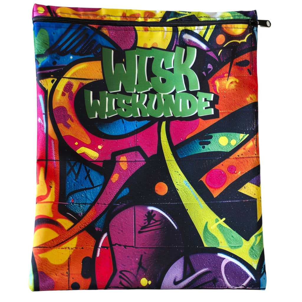 Set of 7 - Graffiti Design Book Bag Set with Subject Names In English