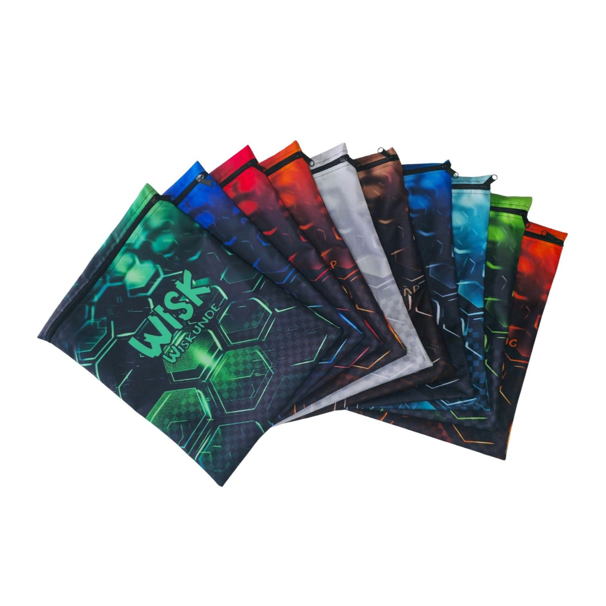Set of 7 - Honeycomb Design Book Bag Set with Subject Names In English