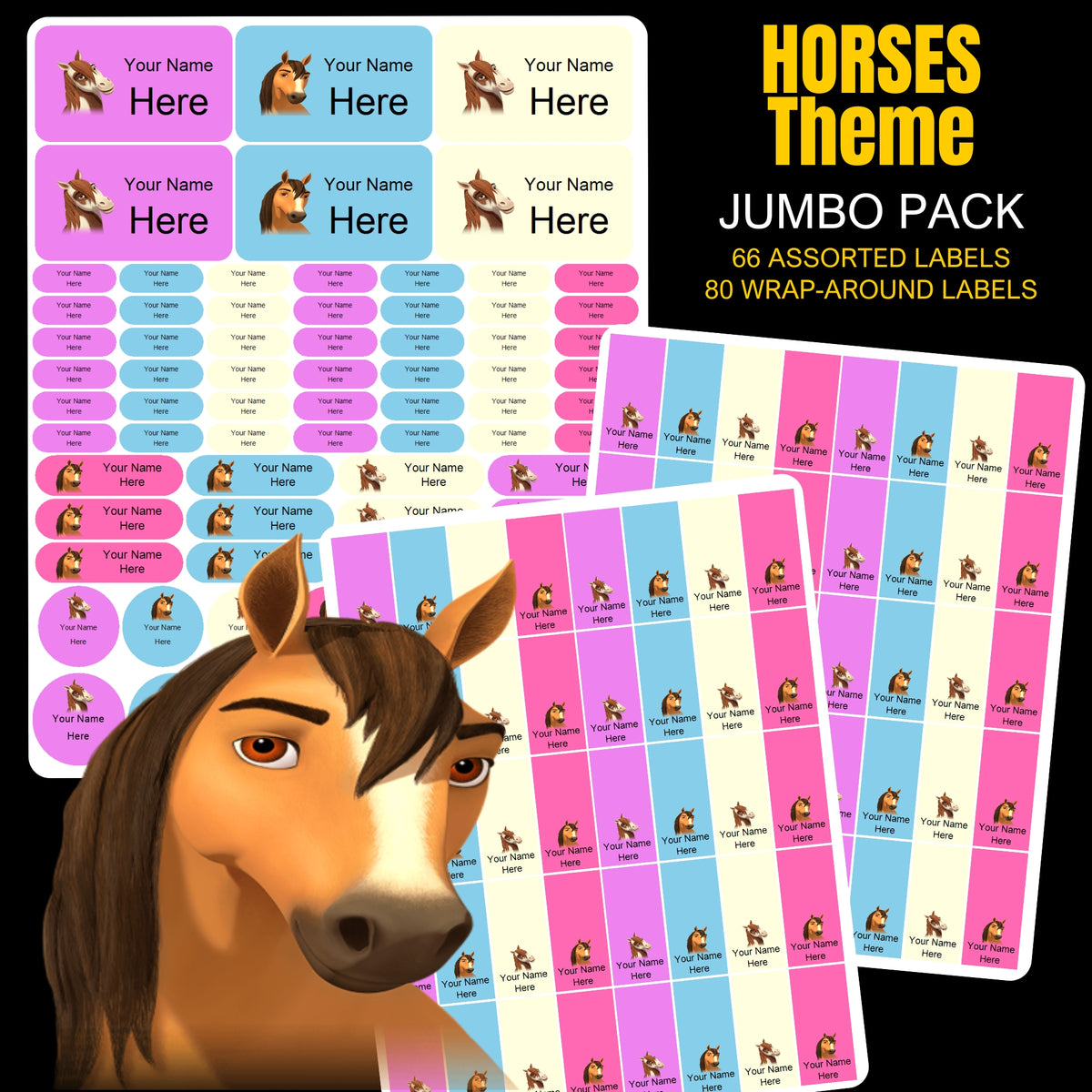 Horses Stationery Labels