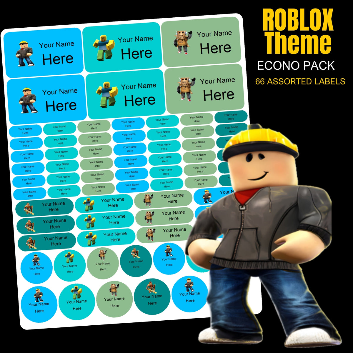 Roblox Boy Stationery Labels
