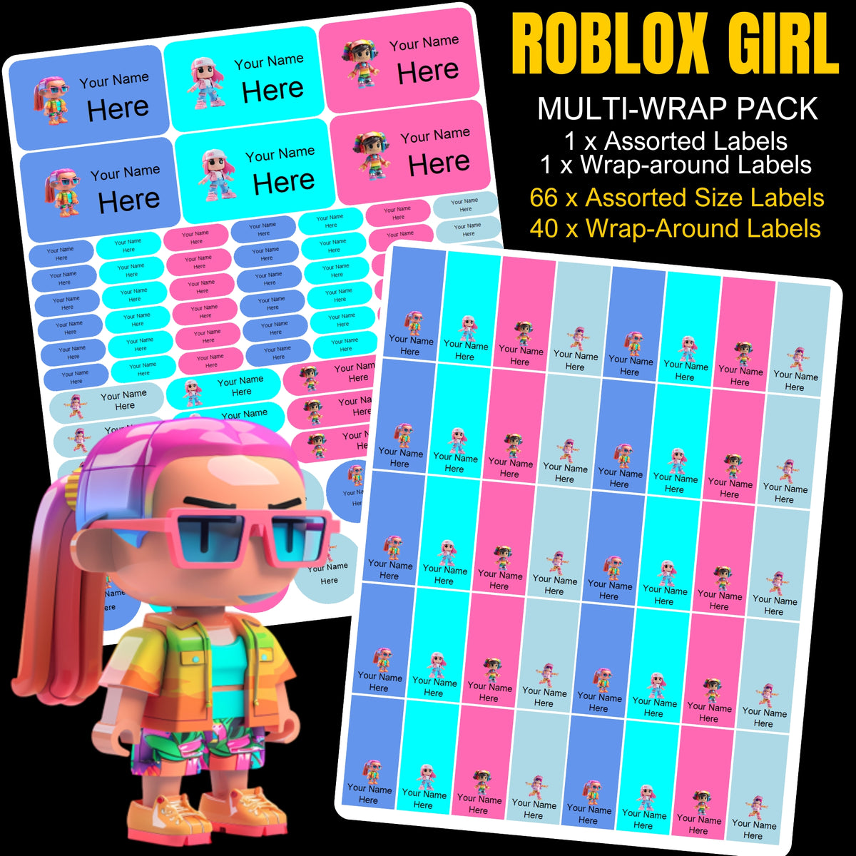 Roblox Girl Stationery Labels