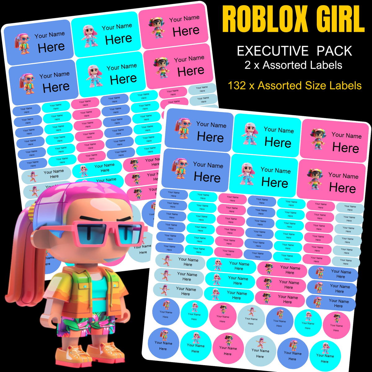 Roblox Girl Stationery Labels
