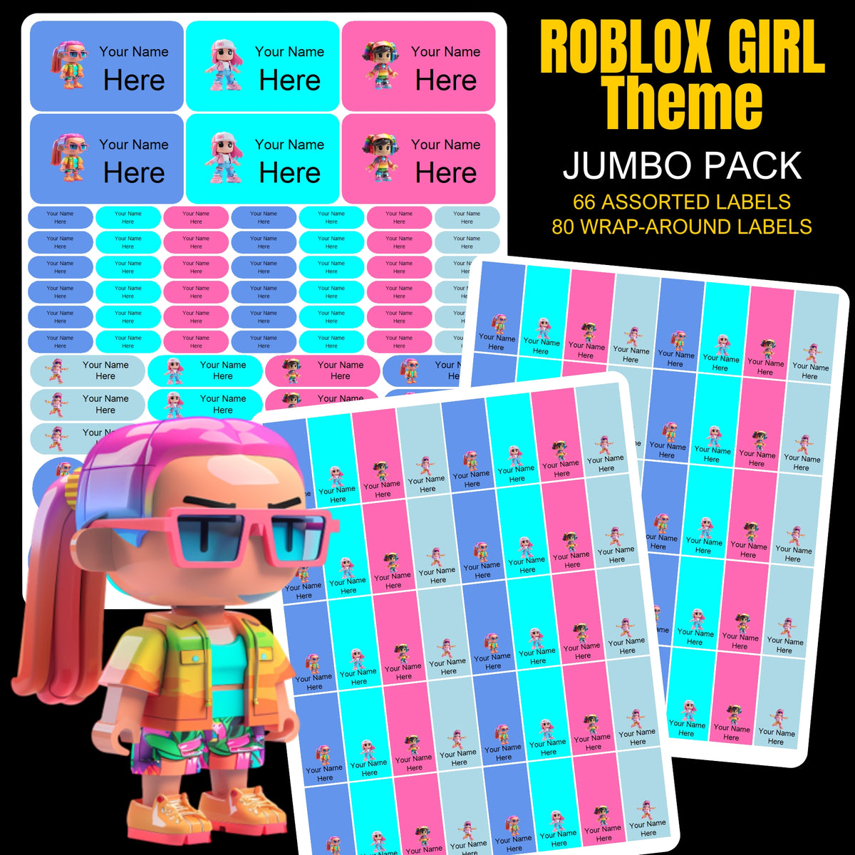 Roblox Girl Stationery Labels