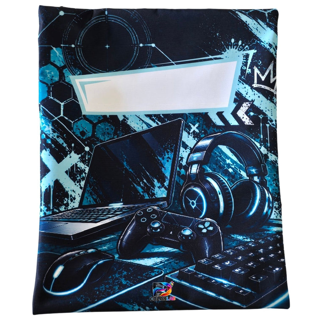 Set of 10 -  Tech and Gaming Design Book Bags with subject names in English
