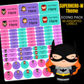 Superhero Girl Stationery Labels