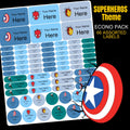 Superheroes Stationery Labels