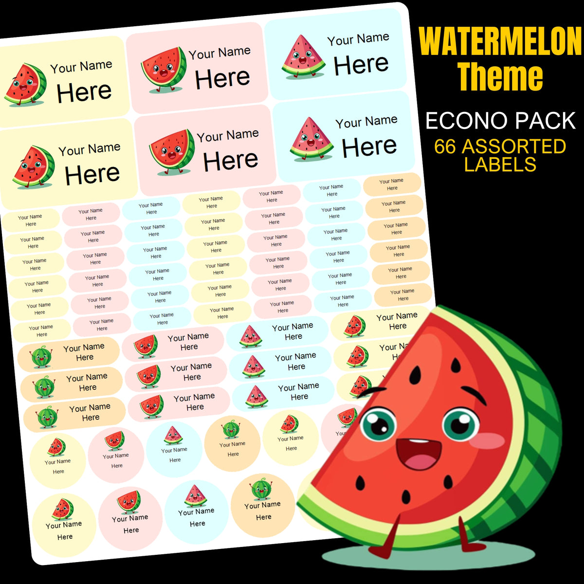 Watermelon Stationery Labels